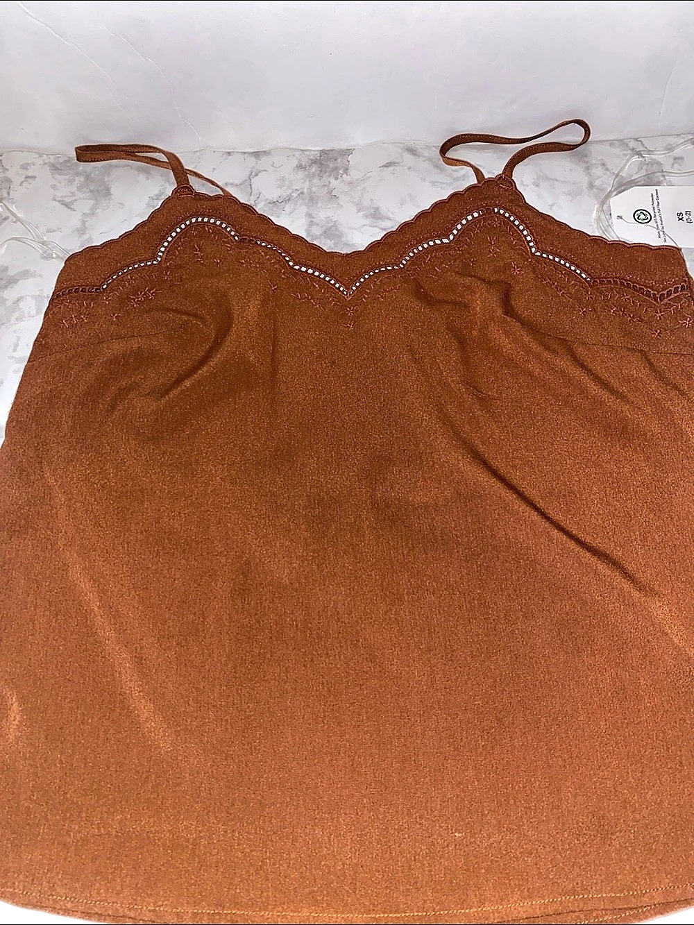 Time and Tru Lace Trim Camisole in Brown Size XS NWT